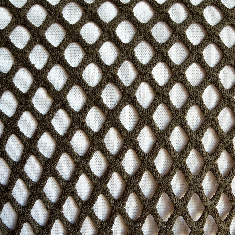Olive Mesh Fishnet Men’s Short Sleeve Top, New Without Tags - Picture 6 of 7